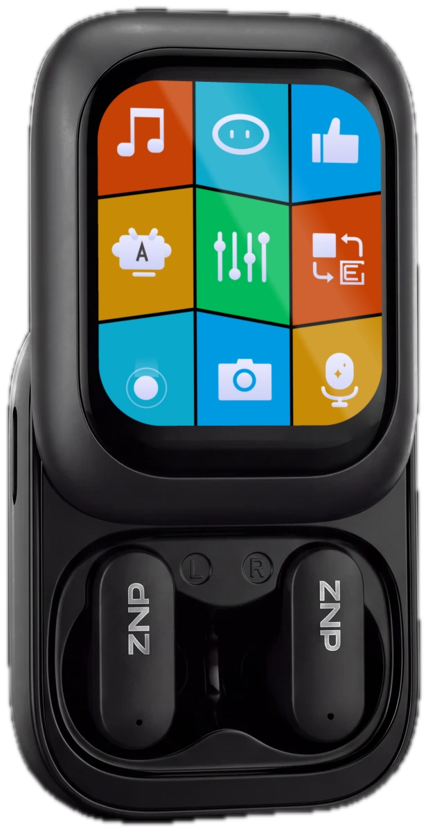 Boîtier à écran tactile des écouteurs Bluetooth ZNP 04, écouteurs rangés dedans